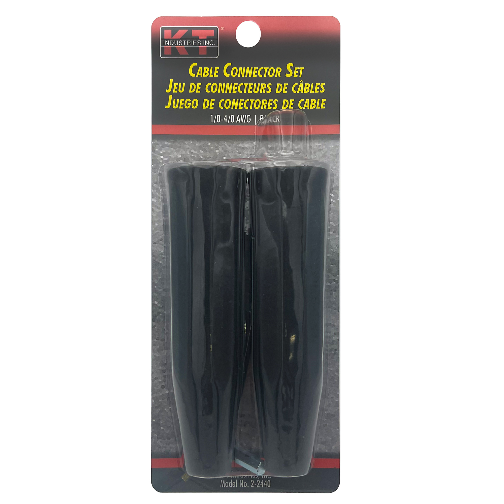 K-T Industries Cable Connector Set, 1/0–4/0, Black, Model# 2-2440